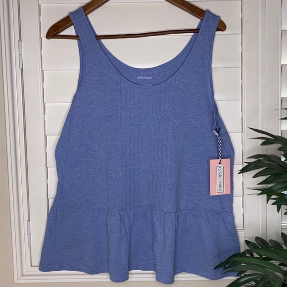 Tackle & Tides Tops - Tackle & Tides Blue Peplum Top